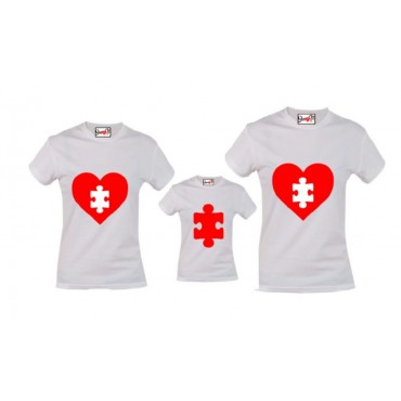 Camiseta Familia Corazon Pieza Puzzle